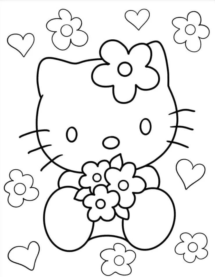 Dibujos para colorear e imprimir Hello Kitty