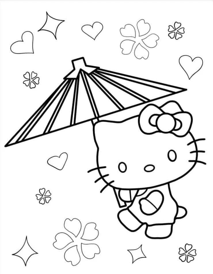 Dibujos para colorear e imprimir Hello Kitty