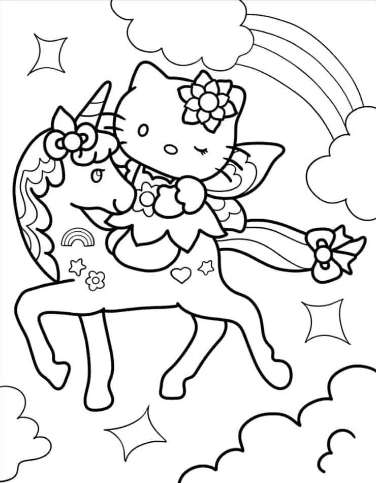 Dibujos para colorear e imprimir Hello Kitty