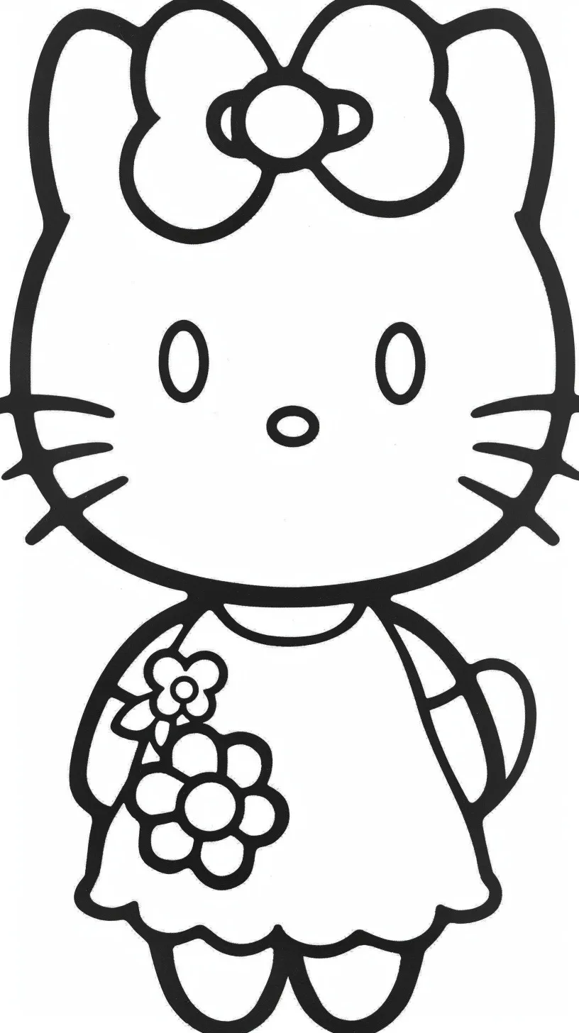 Dibujos para colorear e imprimir Hello Kitty