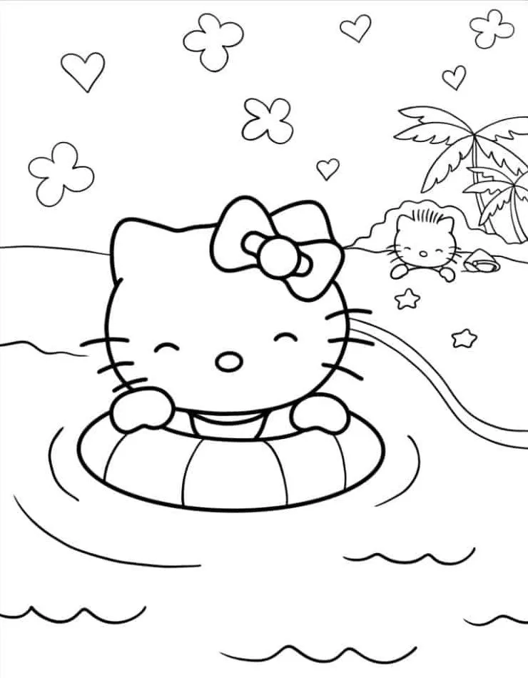 Dibujos para colorear e imprimir Hello Kitty