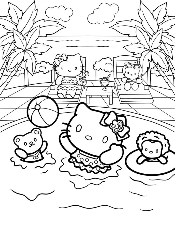 Dibujos para colorear e imprimir Hello Kitty