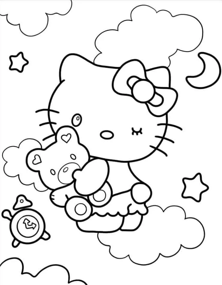 Dibujos para colorear e imprimir Hello Kitty