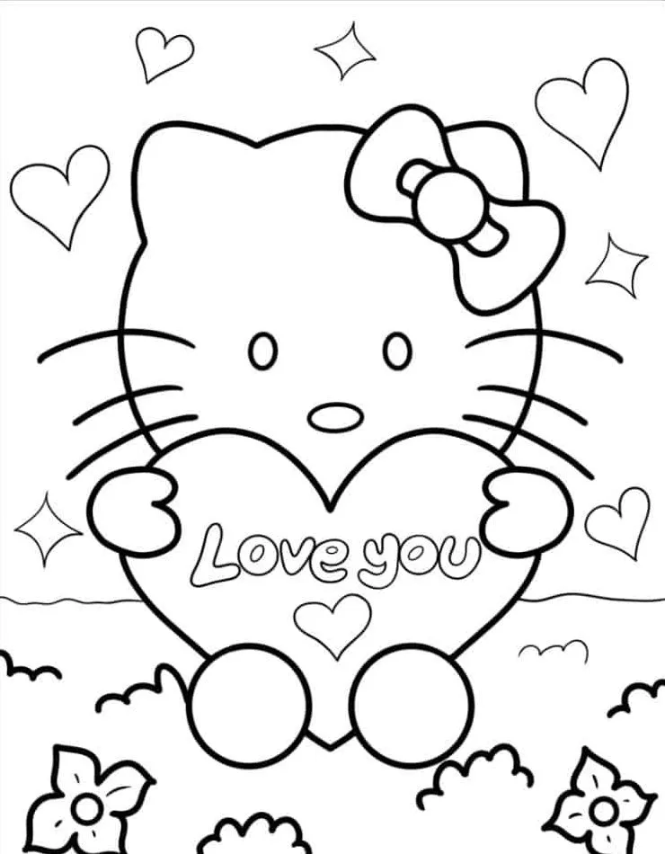 Dibujos para colorear e imprimir Hello Kitty