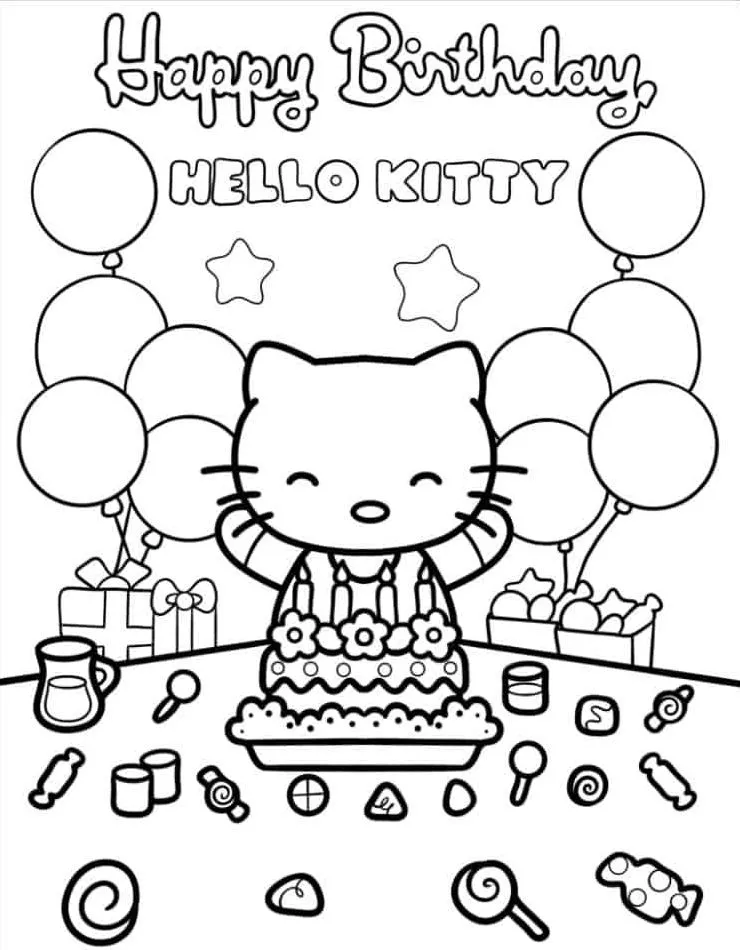 Dibujos para colorear e imprimir Hello Kitty