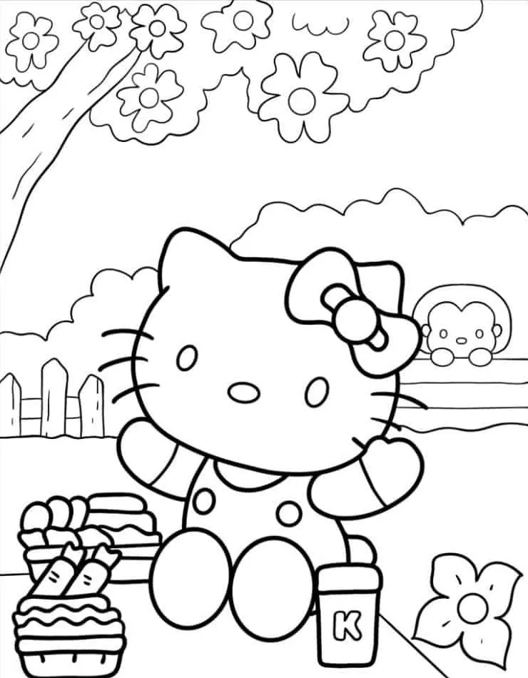 Dibujos para colorear e imprimir Hello Kitty