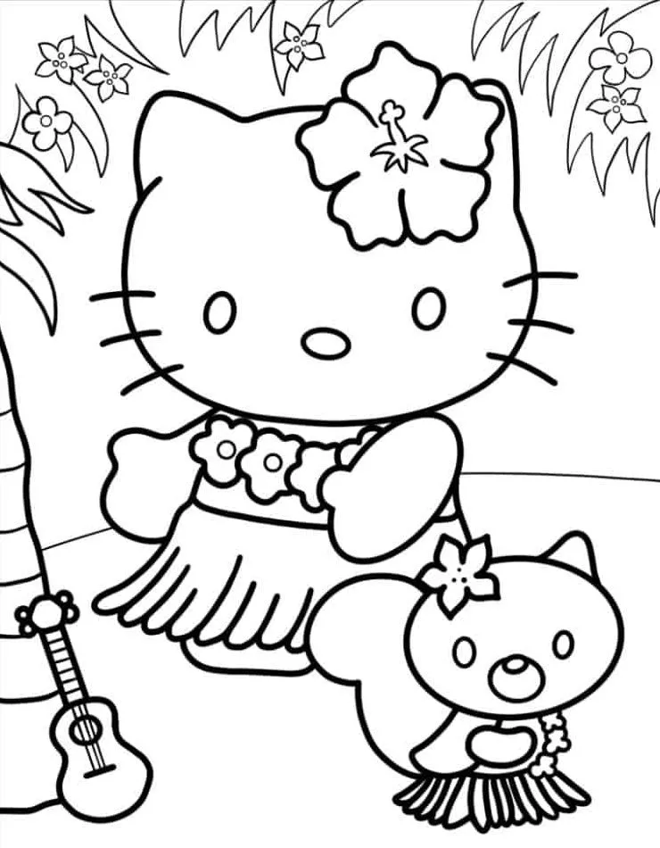 Dibujos para colorear e imprimir Hello Kitty