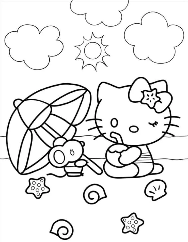 Dibujos para colorear e imprimir Hello Kitty