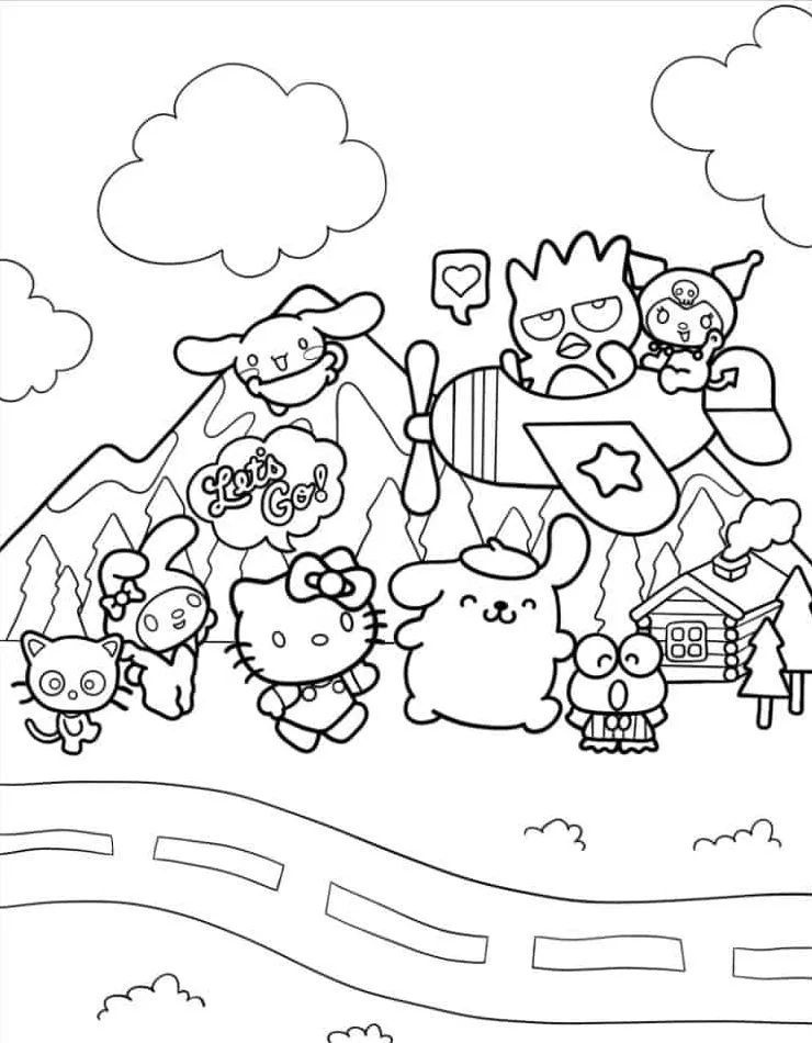 Dibujos para colorear e imprimir Hello Kitty