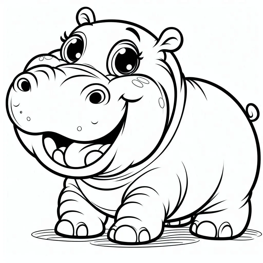 Dibujos para colorear e imprimir Hippopotamus