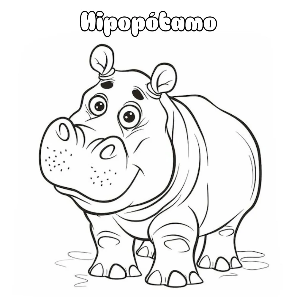 Dibujos para colorear e imprimir Hippopotamus