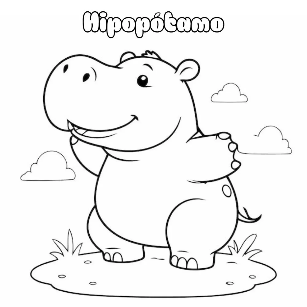 Dibujos para colorear e imprimir Hippopotamus