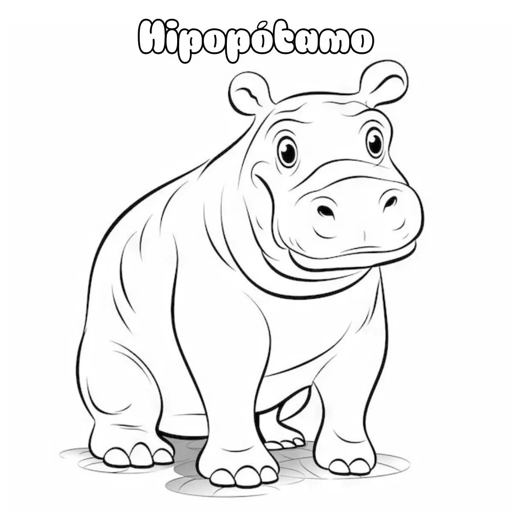 Dibujos para colorear e imprimir Hippopotamus