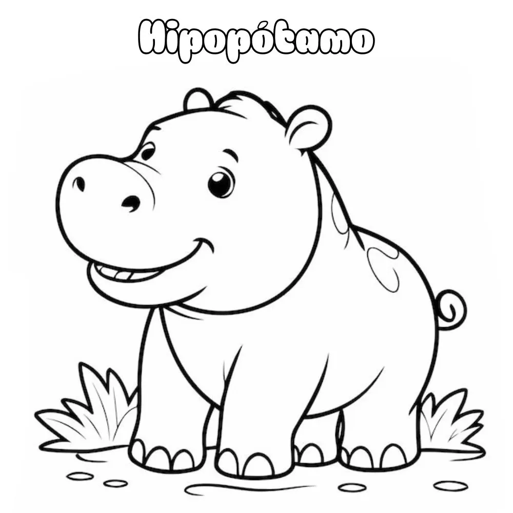 Dibujos para colorear e imprimir Hippopotamus