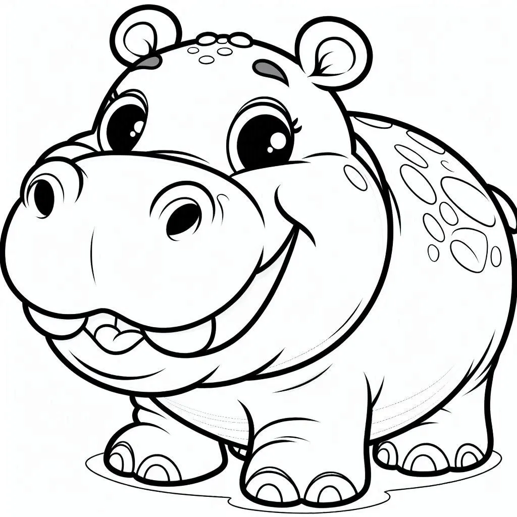 Dibujos para colorear e imprimir Hippopotamus