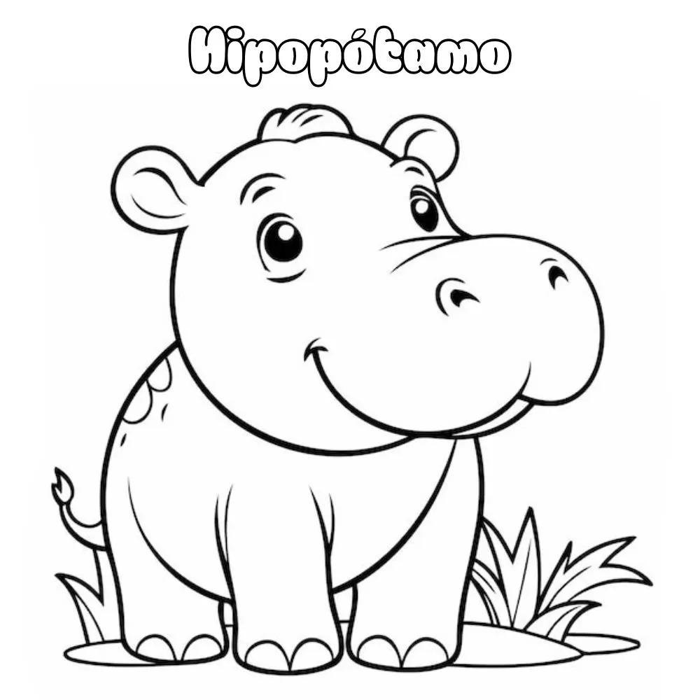 Dibujos para colorear e imprimir Hippopotamus