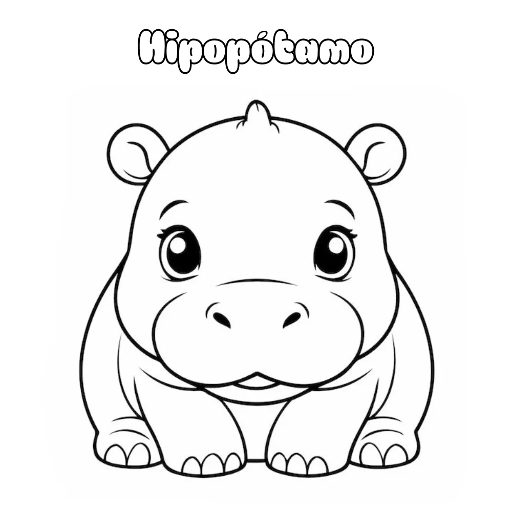 Dibujos para colorear e imprimir Hippopotamus