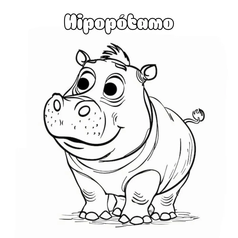 Dibujos para colorear e imprimir Hippopotamus