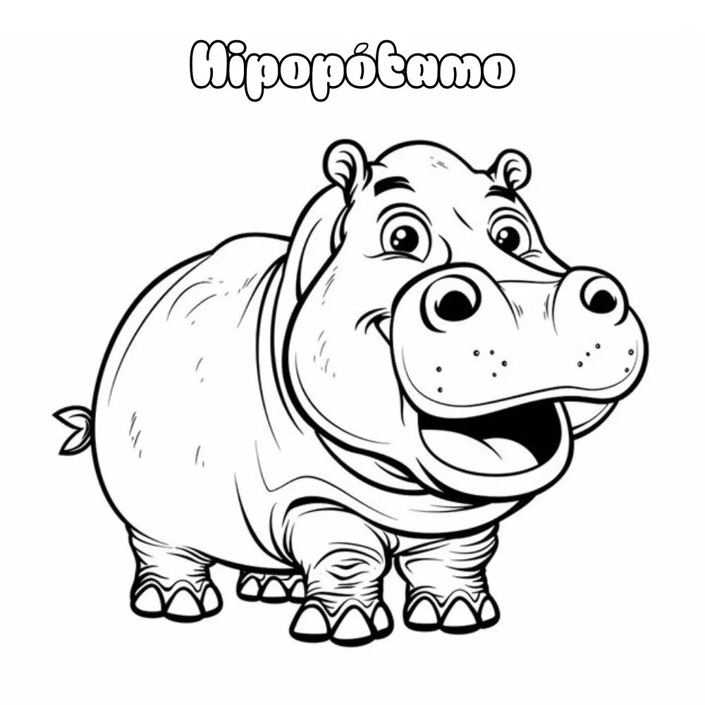 Dibujos para colorear e imprimir Hippopotamus