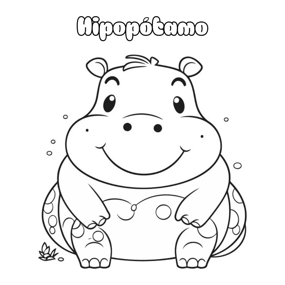 Dibujos para colorear e imprimir Hippopotamus