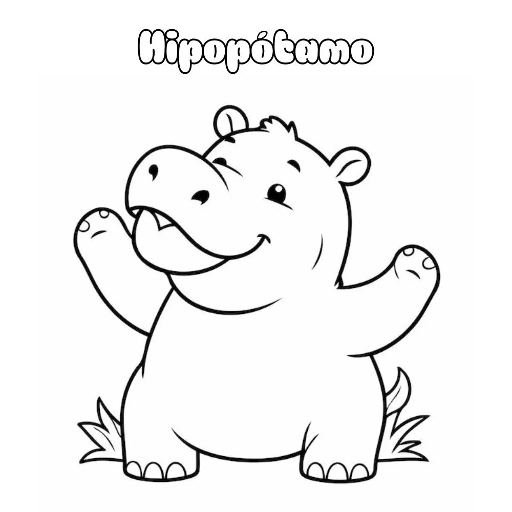 Dibujos para colorear e imprimir Hippopotamus