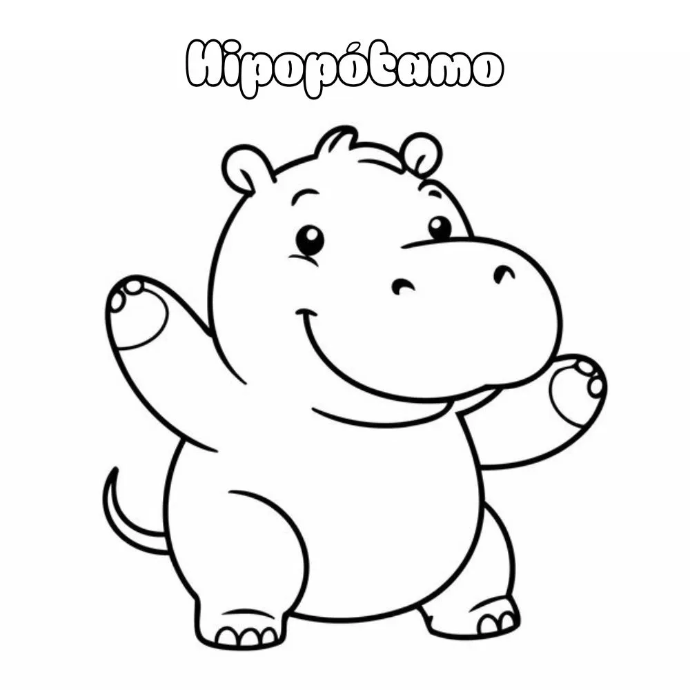 Dibujos para colorear e imprimir Hippopotamus