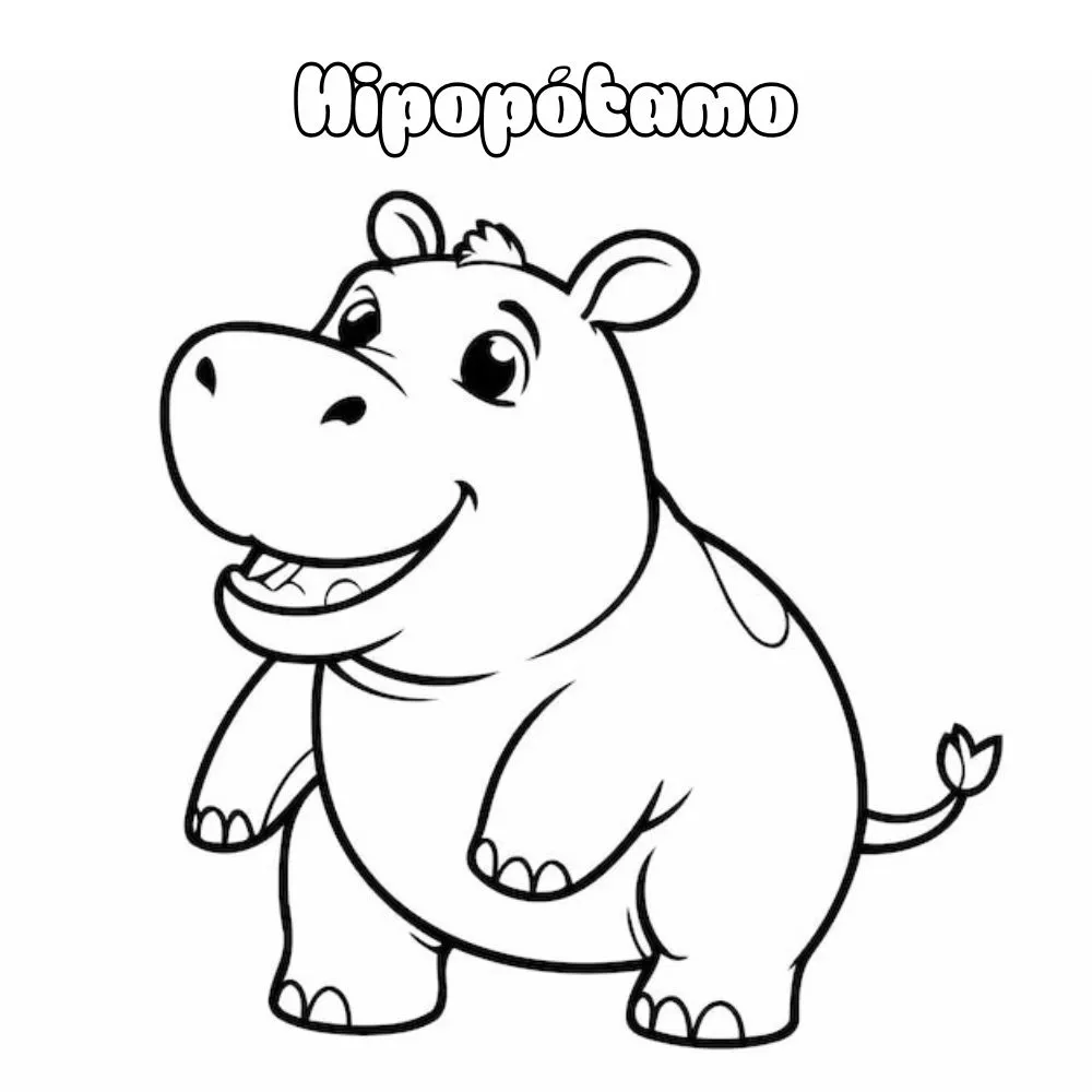 Dibujos para colorear e imprimir Hippopotamus