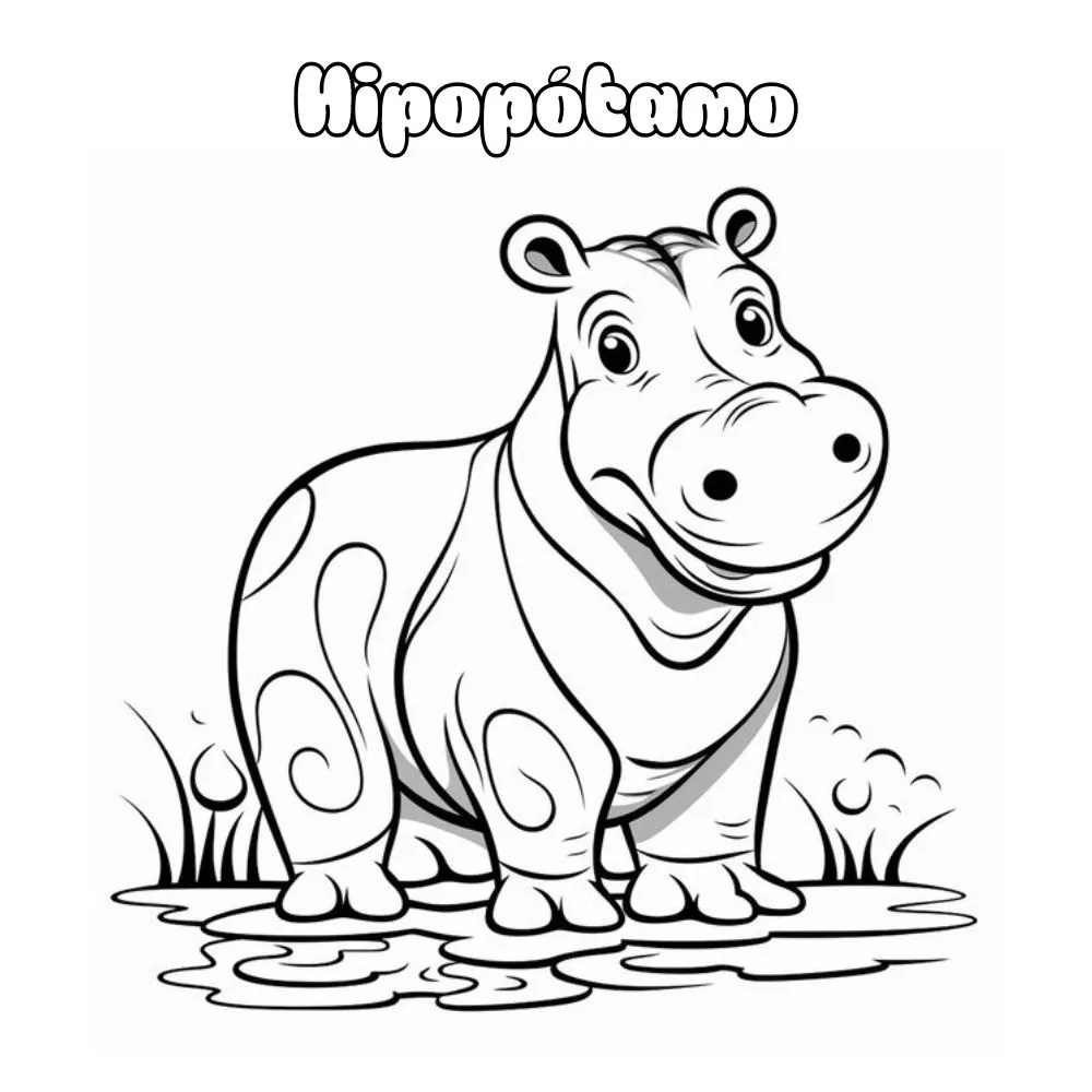 Dibujos para colorear e imprimir Hippopotamus