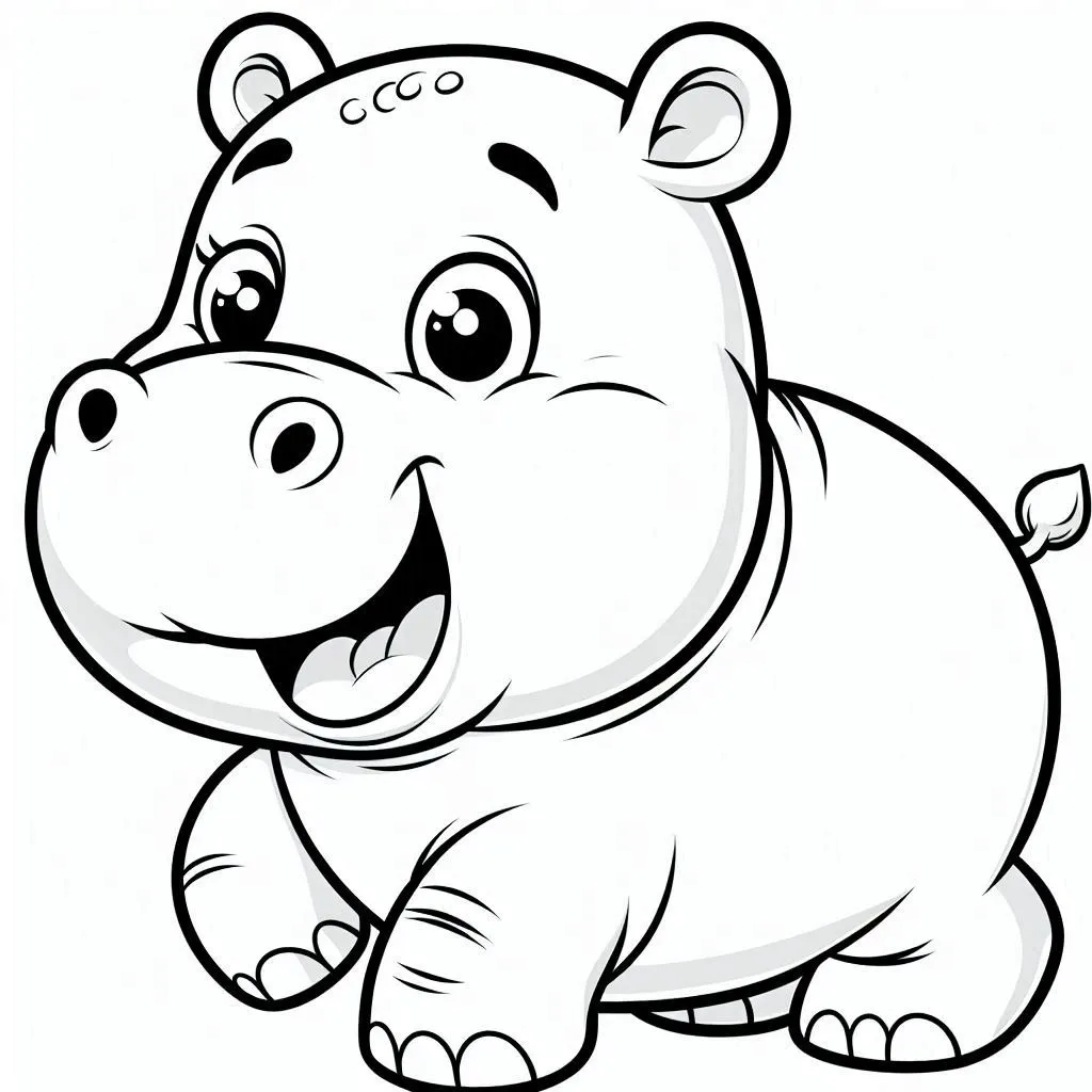 Hippopotamus coloring pages 34