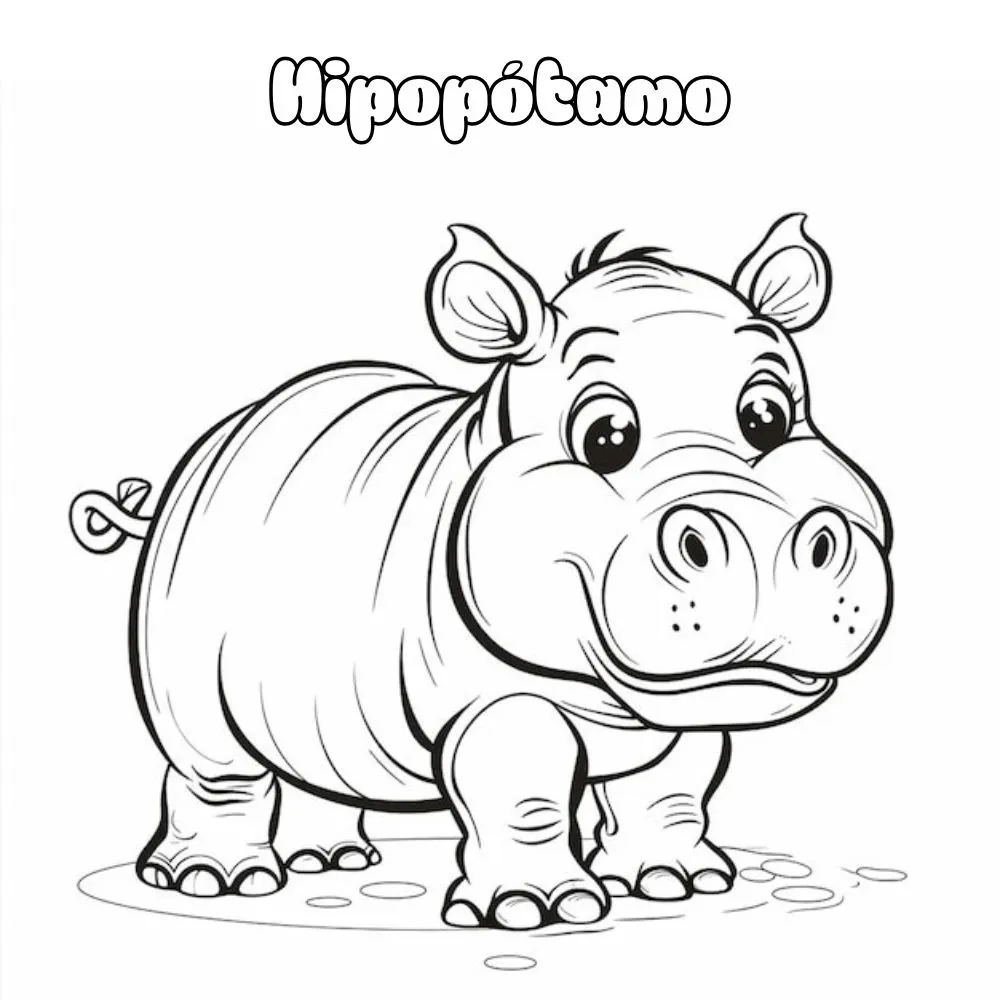 Dibujos para colorear e imprimir Hippopotamus