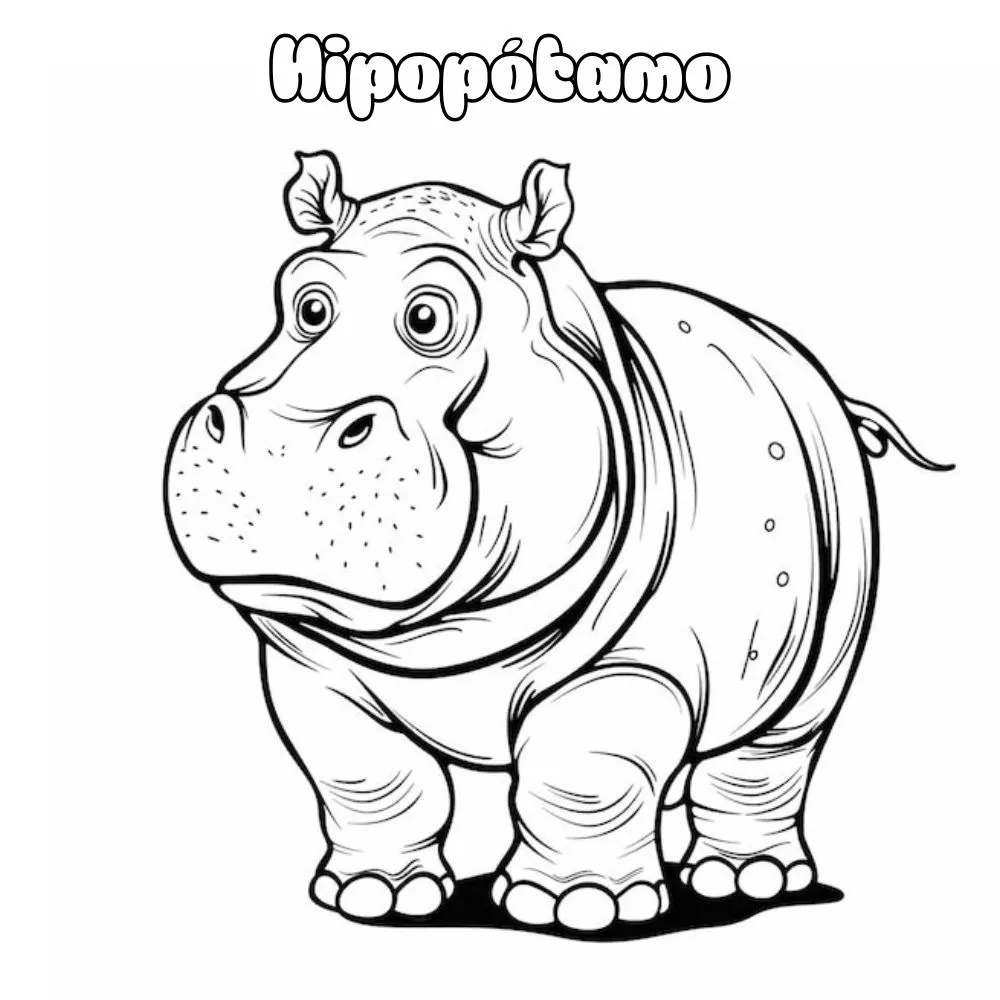 Dibujos para colorear e imprimir Hippopotamus