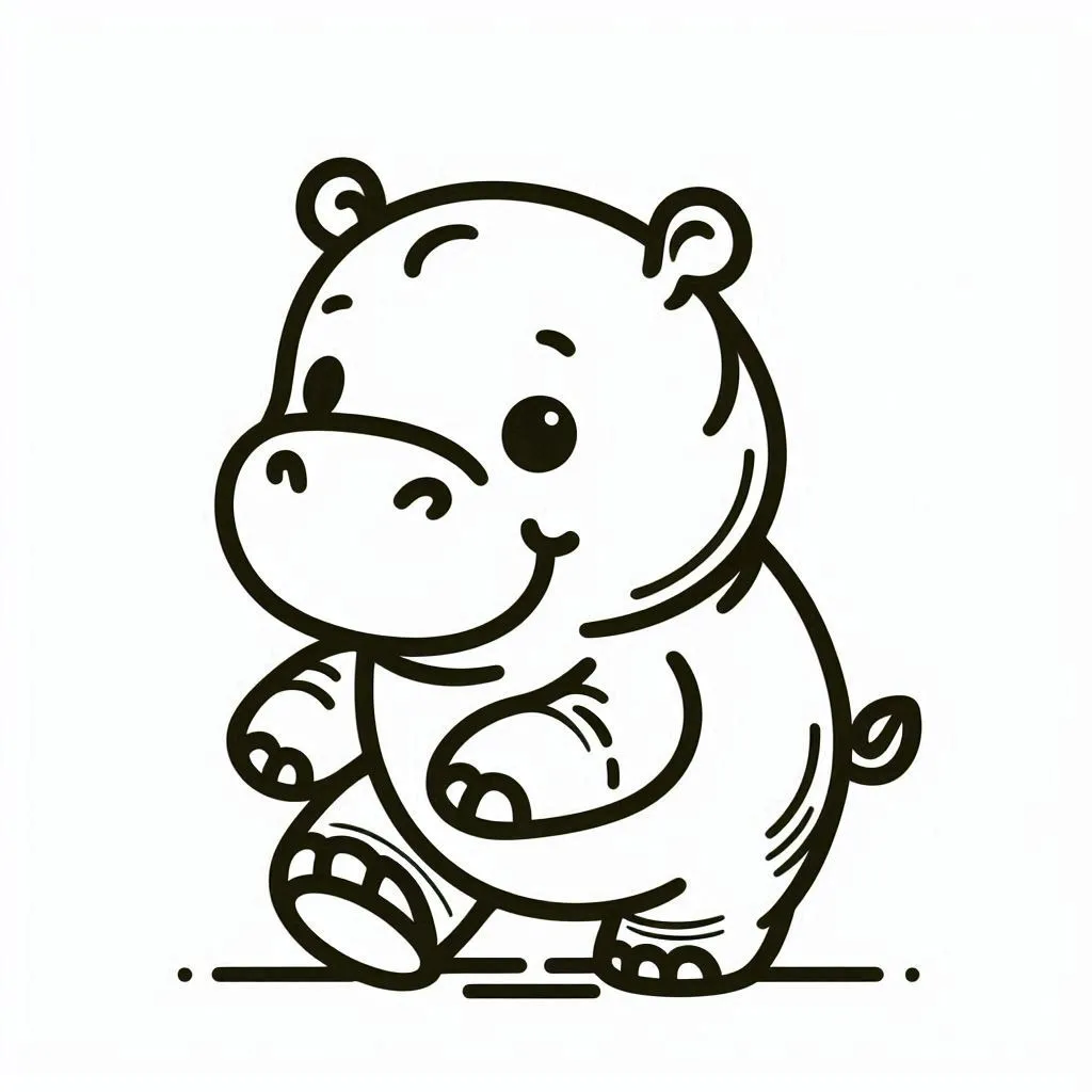 Dibujos para colorear e imprimir Hippopotamus