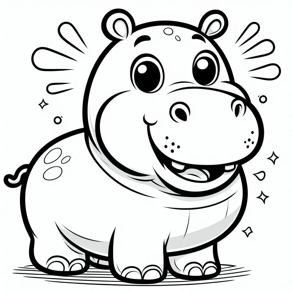 Dibujos para colorear e imprimir Hippopotamus