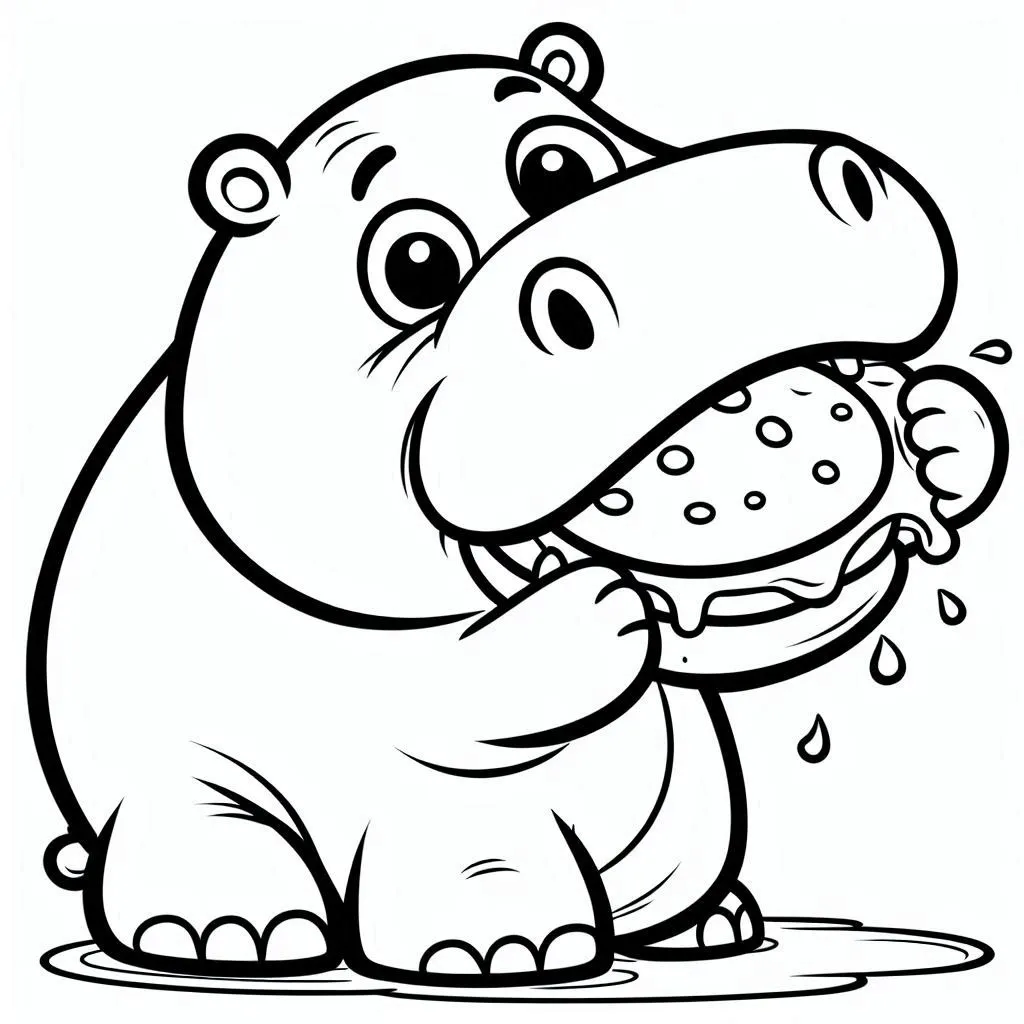 Dibujos para colorear e imprimir Hippopotamus