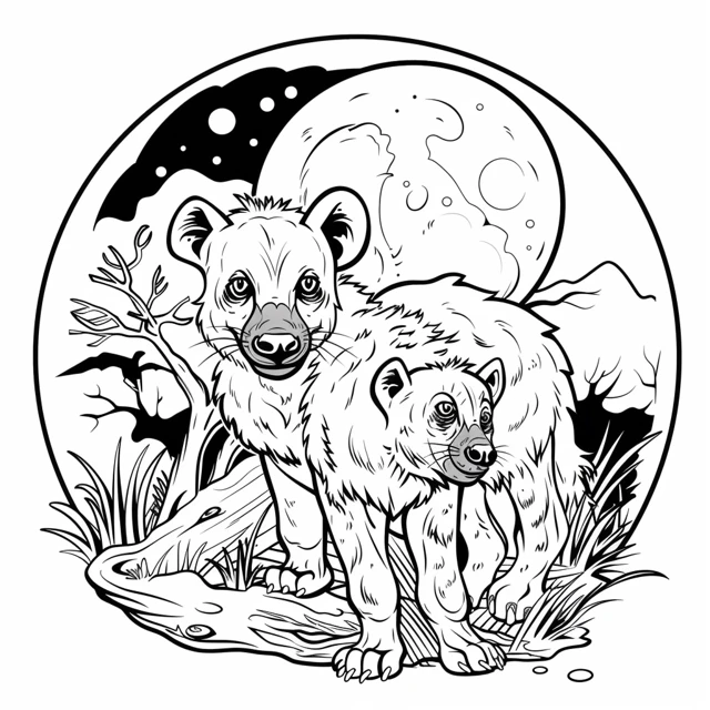 Dibujos para colorear e imprimir Hyenas