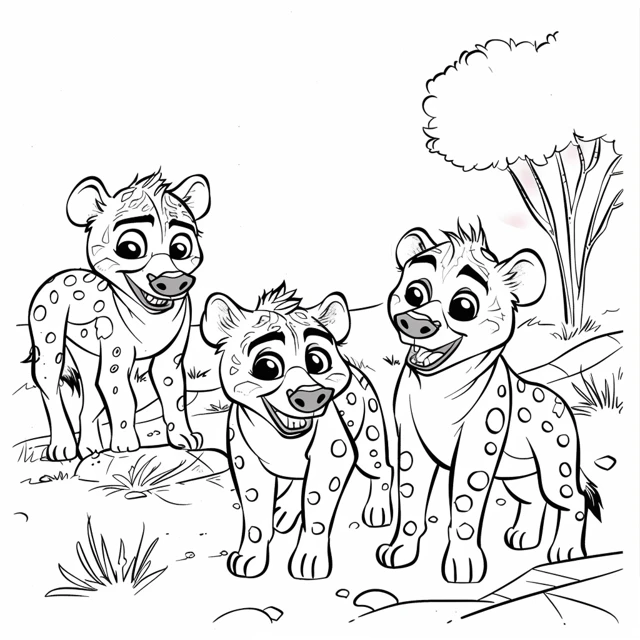 Dibujos para colorear e imprimir Hyenas