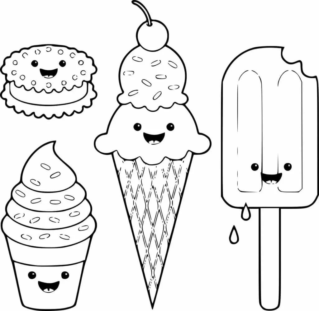 Dibujos para colorear e imprimir Ice Cream