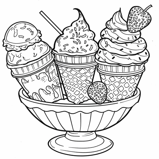 Dibujos para colorear e imprimir Ice Cream