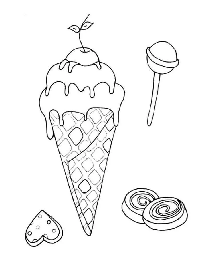 Dibujos para colorear e imprimir Ice Cream