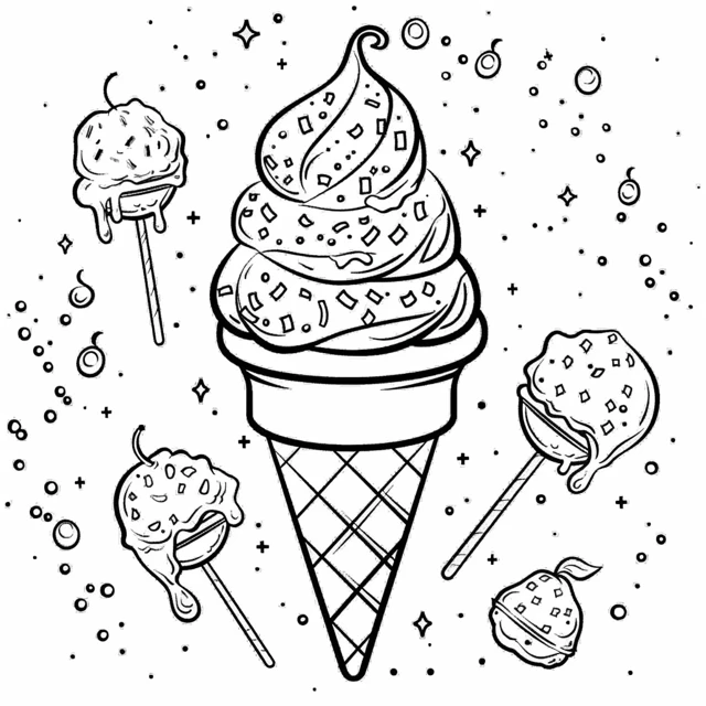 Dibujos para colorear e imprimir Ice Cream