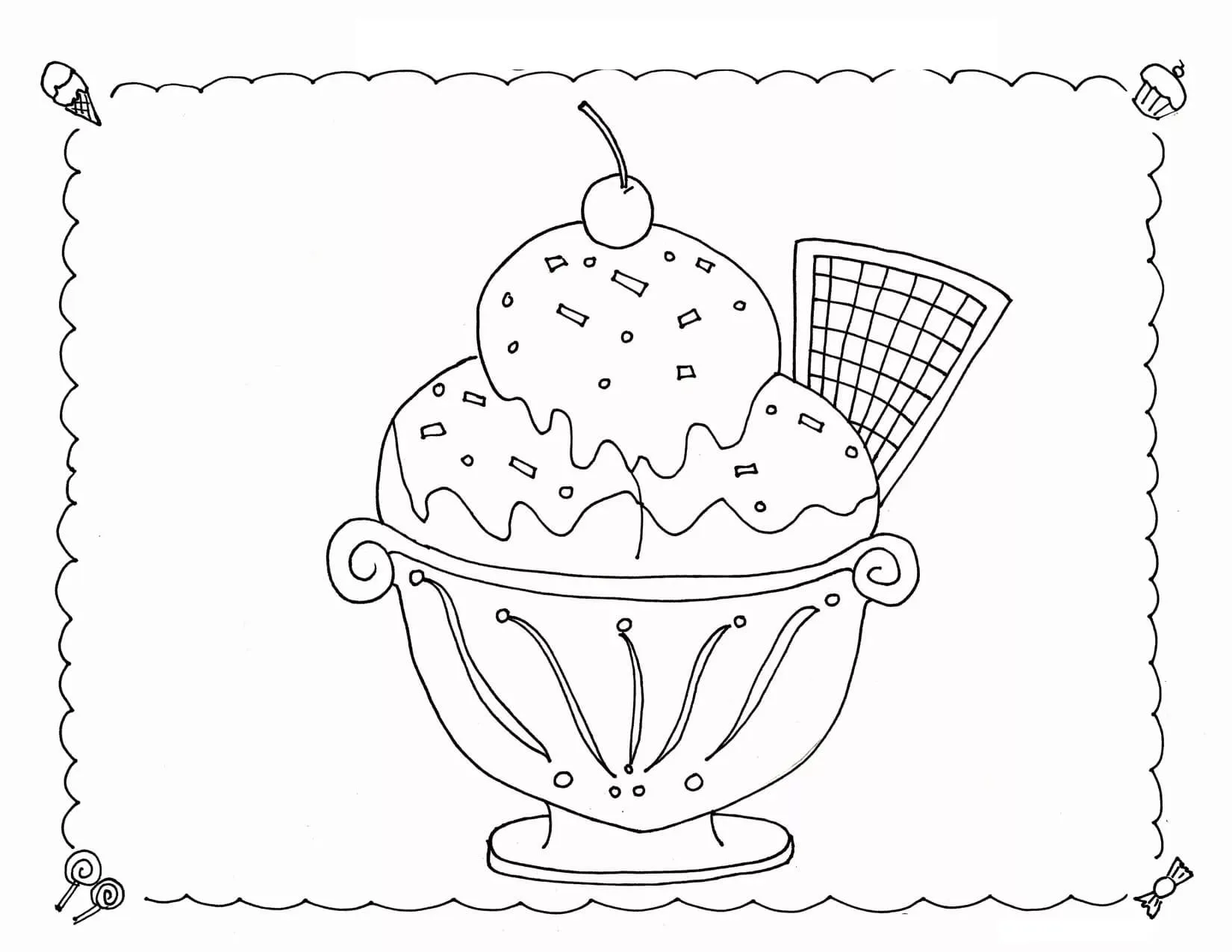 Dibujos para colorear e imprimir Ice Cream