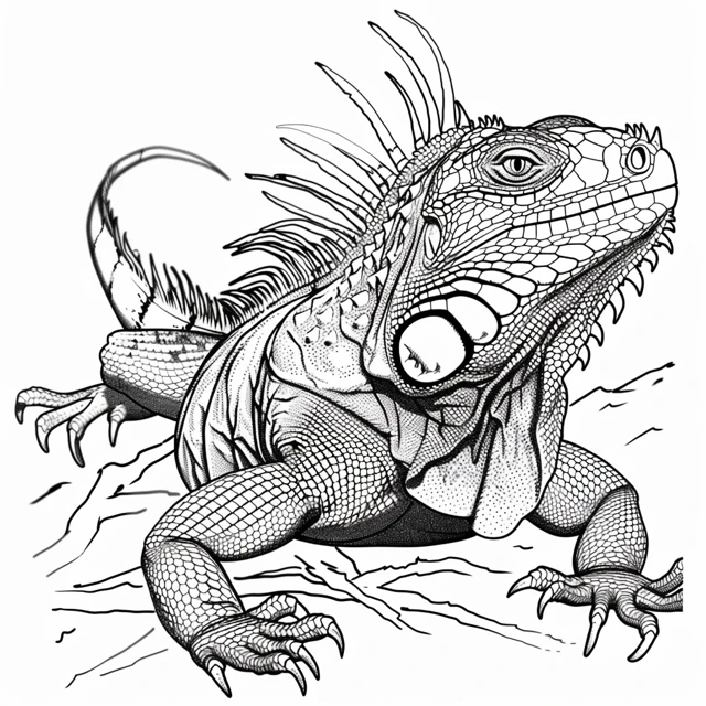 Dibujos para colorear e imprimir Iguana