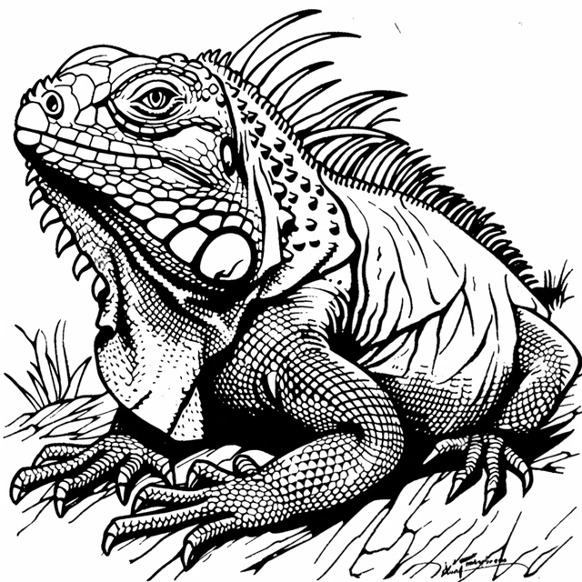 Dibujos para colorear e imprimir Iguana