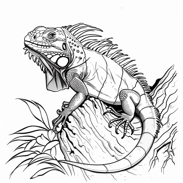 Iguana coloring pages 7