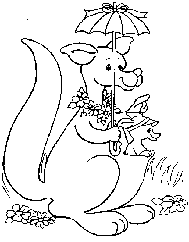 Dibujos para colorear e imprimir Kangaroo