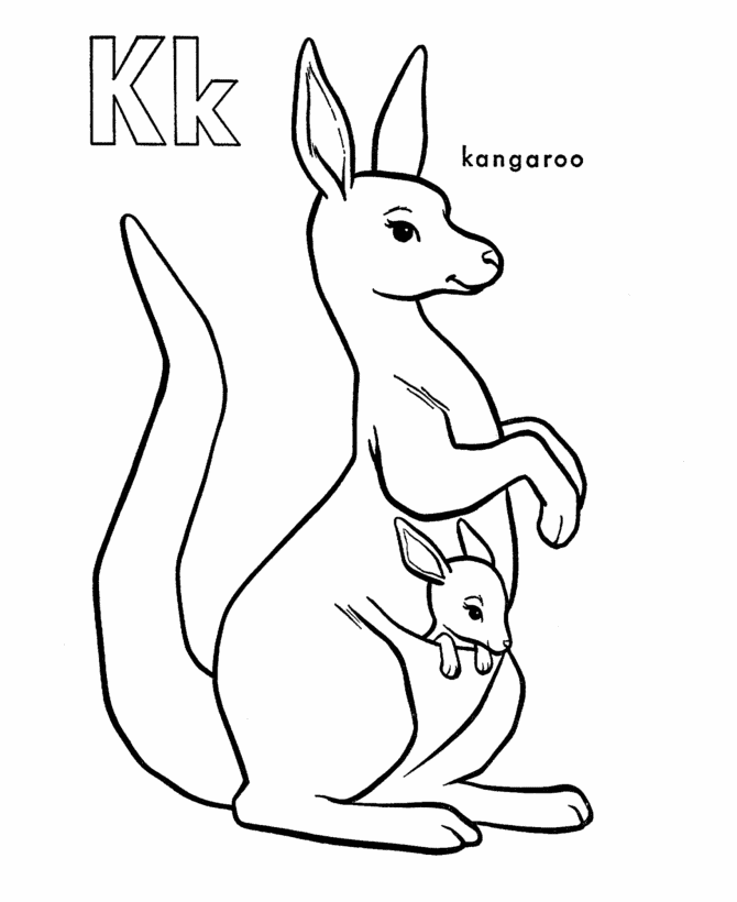 Dibujos para colorear e imprimir Kangaroo