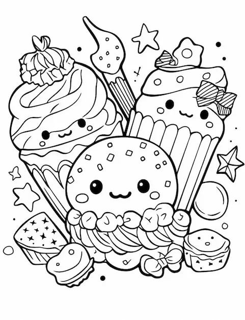 Dibujos para colorear e imprimir Kawaii