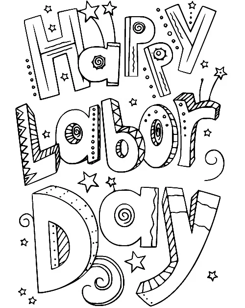 Dibujos para colorear e imprimir Labor Day