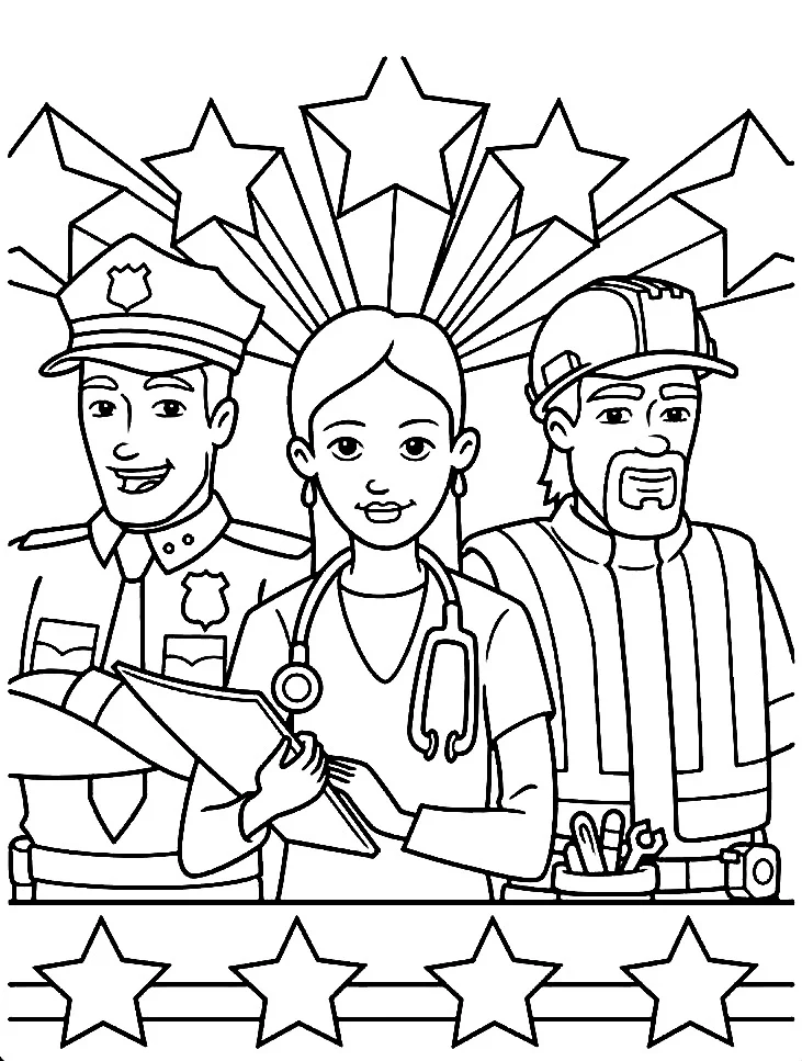 Dibujos para colorear e imprimir Labor Day