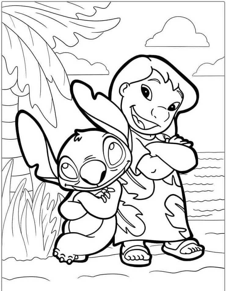 Dibujos para colorear e imprimir Lilo And Stitch